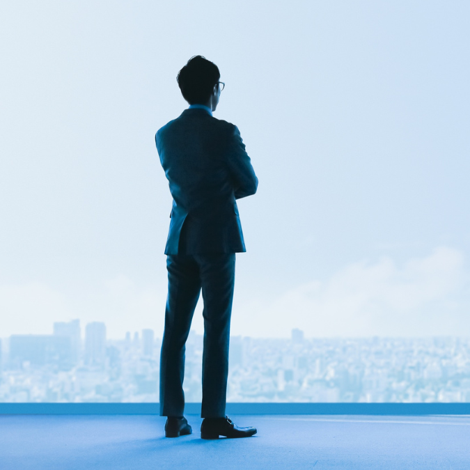 Business leader looking ahead toward new opportunities.