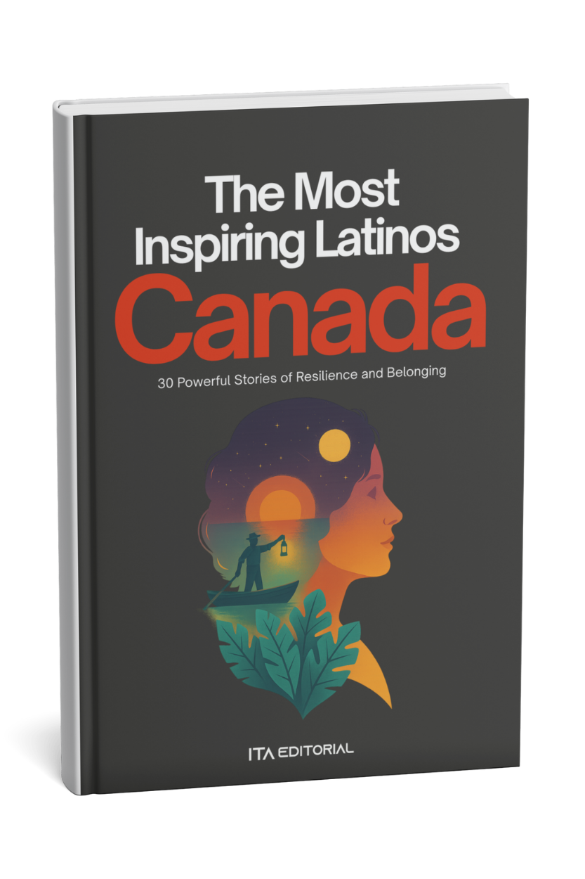 Book mockup angled — Latinos Who Inspire in Canada